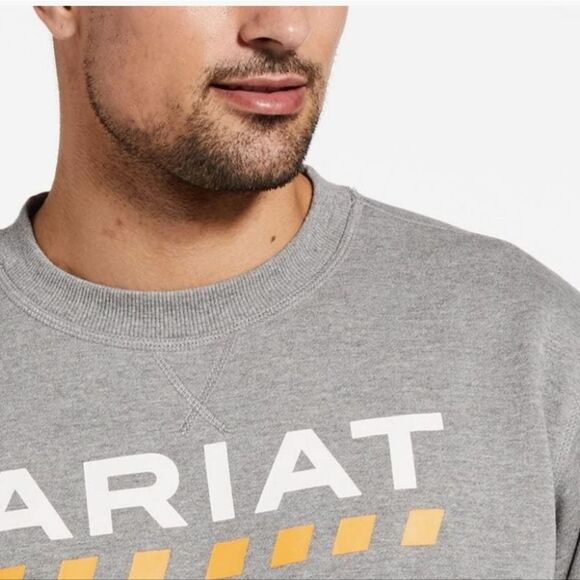 Ariat Rebar Workman Logo Sweatshirt- Grey - Picture 3 of 8